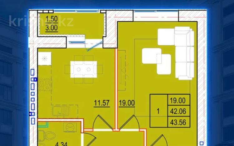 1-бөлмелі пәтер · 45 м² · 3/8 қабат, Набережная 23 — Шухова, бағасы: ~ 16.7 млн 〒 в Петропавловске — фото 2