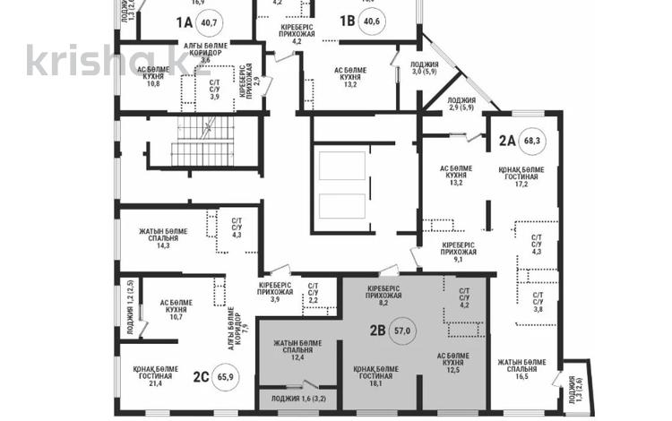 2-бөлмелі пәтер · 57 м² · 7/16 қабат, Сатпаева 90/58, бағасы: 55 млн ₸ в Алматы, Бостандыкский р-н — фото 2