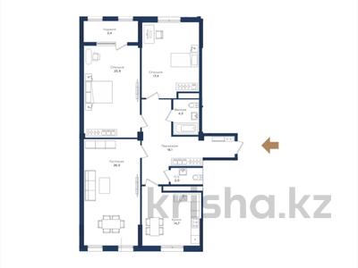 3-комнатная квартира · 109.5 м² · 11/13 этаж, мкр Уркер, Азильхан Нуршаихов 6 за ~ 46.5 млн ₸ в Астане, Нура р-н