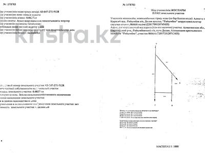 Жер телімі · 8.27 сотық, Райымбек 86/6, бағасы: 15 млн ₸ в Каскелене