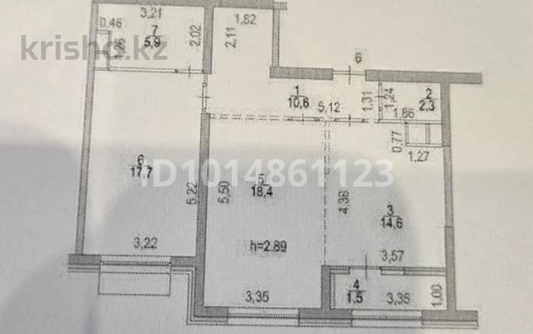 2-комнатная квартира · 71 м² · 2/16 этаж, Каныша Сатпаева за 66 млн ₸ в Алматы, Бостандыкский р-н — фото 2