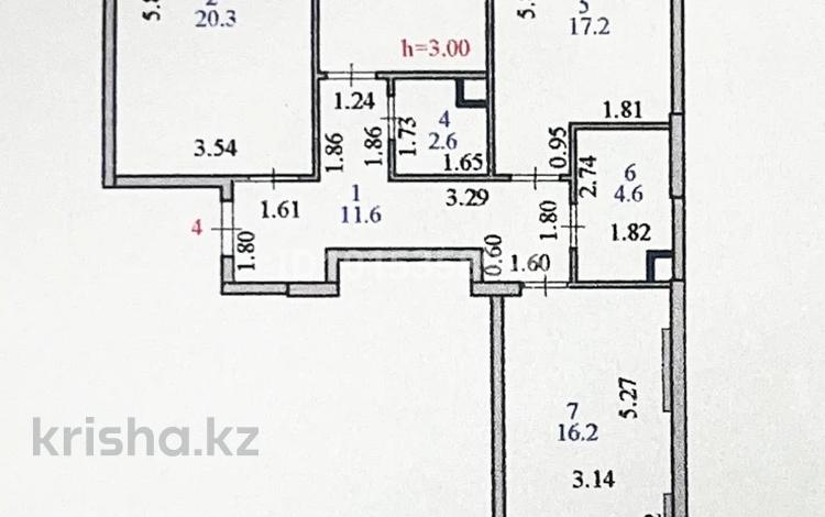 3-комнатная квартира · 86.1 м² · 2/12 этаж, Санжара Асфендиярова 8 за 62 млн ₸ в Астане, Нура р-н — фото 2