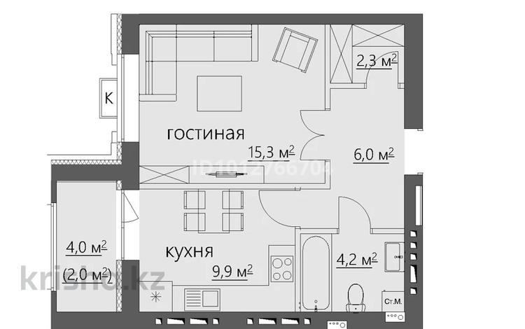 1-комнатная квартира · 42 м² · 5/9 этаж, ​067-й учетный квартал 464/8 за 16.5 млн ₸ в Караганде, Алихана Бокейханова р-н — фото 3