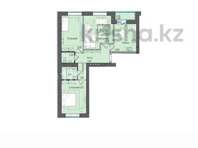 3-комнатная квартира · 85.62 м² · 7/9 этаж, Микрорайон Береке, микрорайон Береке за ~ 42.8 млн 〒 в Костанае