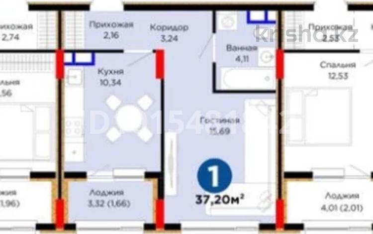 1-бөлмелі пәтер · 37.2 м² · 4 қабат, Е-899 7, бағасы: 38 млн ₸ в Астане, Нура р-н — фото 2