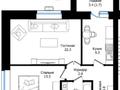 2-бөлмелі пәтер · 58 м² · 7/9 қабат, Район улицы Розы Баглановой — Чингиза Айтматова и Розы Баглановой, бағасы: 27.5 млн ₸ в Астане, Нура р-н — фото 2