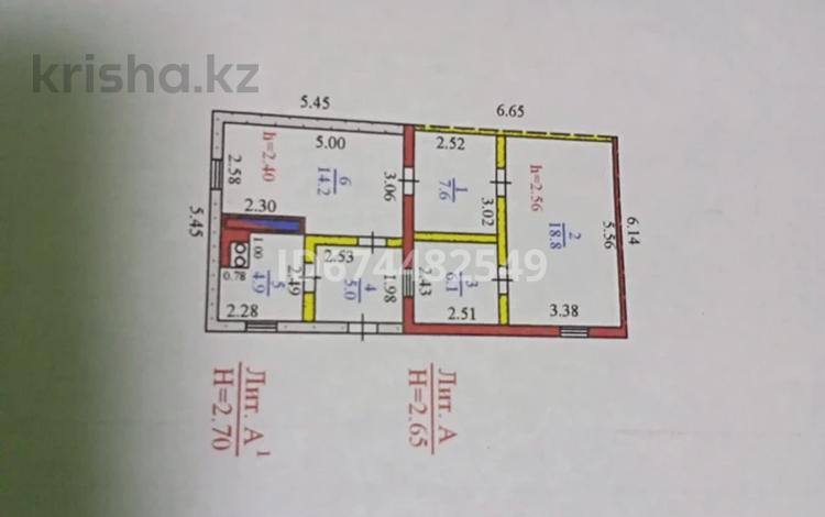 Часть дома · 3 комнаты · 60 м² · 1500 сот., мкр Михайловка , Охотская 39 — Охотская за 8 млн ₸ в Караганде, Казыбек би р-н — фото 2