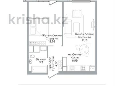 2-бөлмелі пәтер · 57 м² · 10/18 қабат, Аль-Фараби 41, бағасы: 72.5 млн ₸ в Алматы, Бостандыкский р-н