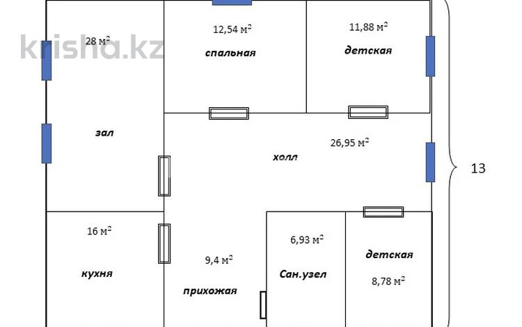 Отдельный дом · 4 комнаты · 150 м², Б.Қоңыр 15В — Байзакский район, село Түймекент, возле школы Түймекент за 17 млн ₸ в Таразе — фото 2