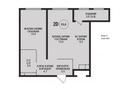 2-бөлмелі пәтер · 53 м² · 9/9 қабат, мкр Ботакоз 5 — Рыскулова Момышулы, бағасы: ~ 34.2 млн ₸ в Алматы, Алатауский р-н