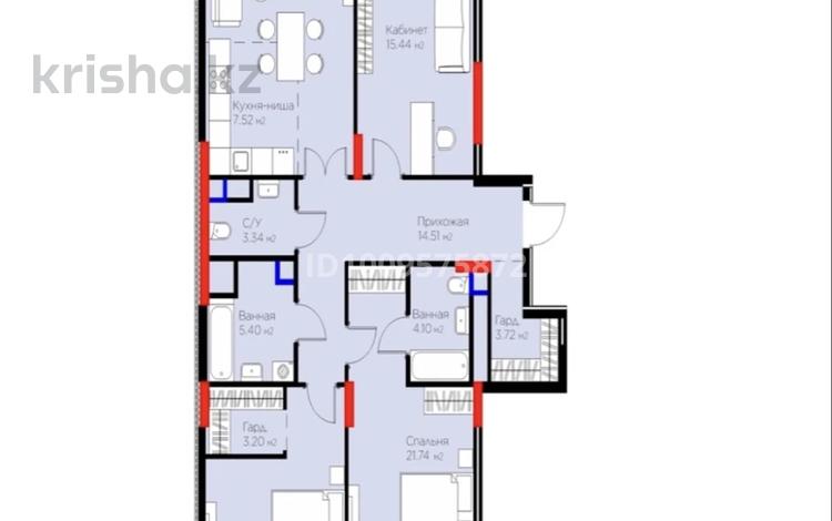 4-бөлмелі пәтер · 114.16 м² · 7/12 қабат, Турар Рыскулов 18, бағасы: 86 млн ₸ в Астане, Есильский р-н — фото 2