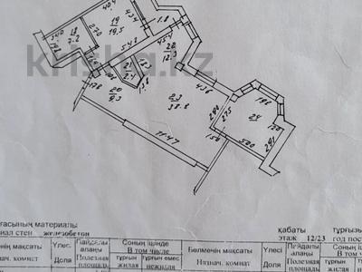 3-комнатная квартира, 117 м², 12/23 этаж помесячно, Кабанбай батыра 87 за 1 млн 〒 в Алматы, Алмалинский р-н