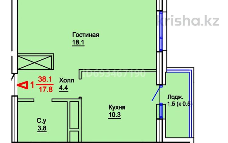 1-комнатная квартира, 38 м², 8/9 этаж, айтеке би 7 за 15 млн 〒 в Астане, Есильский р-н — фото 2