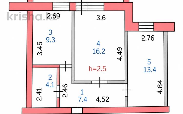 2-бөлмелі пәтер · 54 м² · 2/9 қабат, Парковая, бағасы: 27 млн ₸ в Петропавловске — фото 33