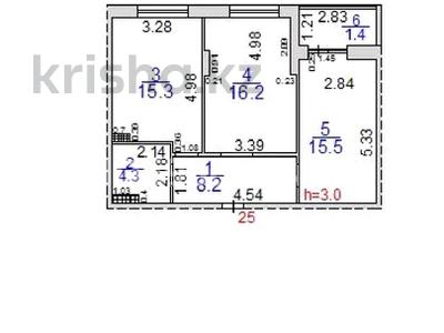 2-комнатная квартира · 60.9 м² · 8/17 этаж, мкр Юго-Восток, Республики 23/1 за 31.5 млн 〒 в Караганде, Казыбек би р-н