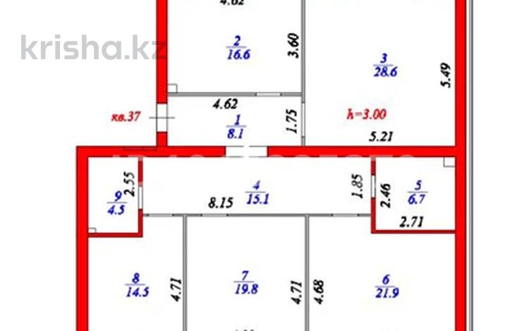 4-комнатная квартира · 143.2 м² · 2/8 этаж, улица А.Бокейхан 29 за 88.8 млн ₸ в Астане, Есильский р-н — фото 2