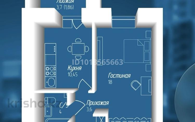1-комнатная квартира · 37.91 м² · 10/12 этаж, ул. Бейбарыс Султан 25/5 — Енлик-Кебек за 12 млн ₸ в Астане, Сарыарка р-н — фото 2