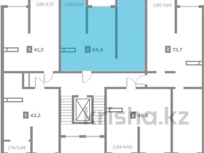 2-бөлмелі пәтер · 64.4 м² · 5/9 қабат, мкр Шугыла 342/1, бағасы: ~ 30.7 млн ₸ в Алматы, Наурызбайский р-н