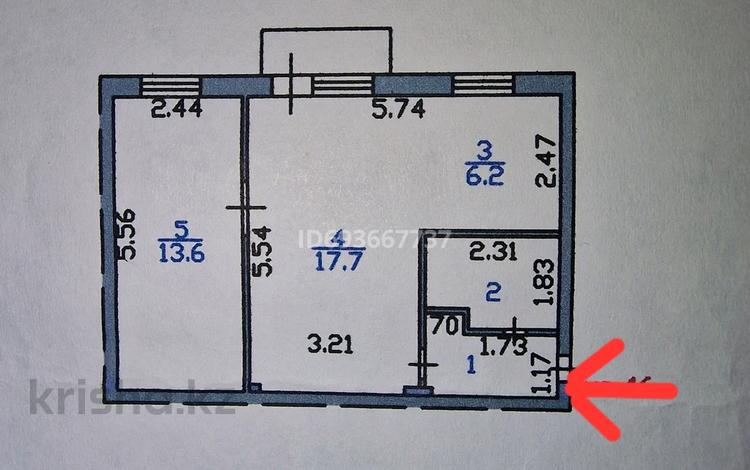 2-комнатная квартира, 44.5 м², 2/5 этаж, Бейбитшилик 28 за 16.8 млн 〒 в Астане, Сарыарка р-н — фото 2