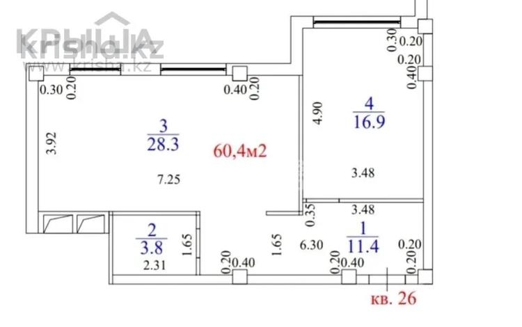2-комнатная квартира · 60.4 м² · 7/12 этаж, 19-й мкр 28 — Дина, Музей, БИЛ за 27 млн ₸ в Актау — фото 21