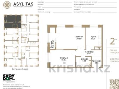 2-комнатная квартира · 62.2 м² · 4/9 этаж, Симферопольская 1/1 за 72 млн ₸ в Алматы, Ауэзовский р-н