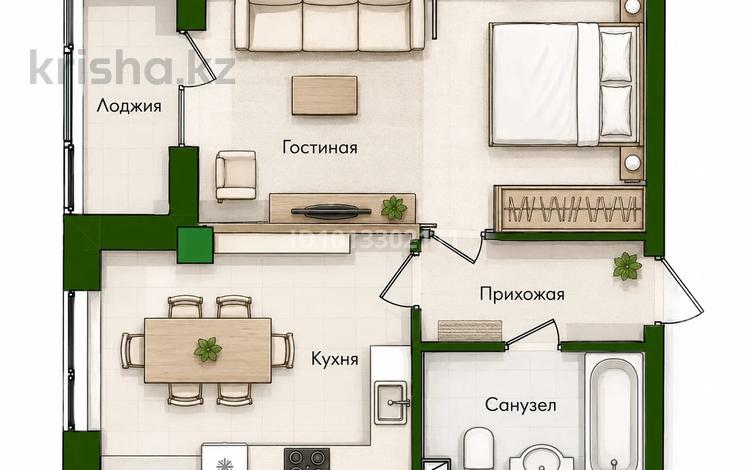 1-комнатная квартира · 44 м² · 3/9 этаж, Е-779 32/1 за 18.9 млн ₸ в Астане, Есильский р-н — фото 2