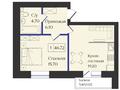 1-комнатная квартира · 46.72 м², мкр Нуртас 5/3 за ~ 24.7 млн ₸ в Шымкенте, Каратауский р-н — фото 3