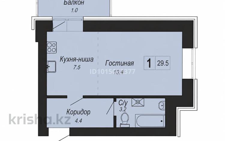 1-бөлмелі пәтер · 29.5 м², Коргалжын 40а, бағасы: 13 млн ₸ в Астане, Нура р-н — фото 2