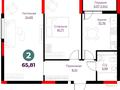 2-комнатная квартира · 66 м², Шамши Калдаяков 30 — Калдаякова за 30.1 млн ₸ в Астане, Сарайшык р-н — фото 2