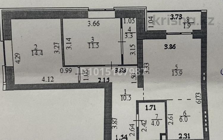 3-бөлмелі пәтер · 67.5 м² · 3/12 қабат, Улы Дала 31, 31/1, 33, 33/1, бағасы: 52 млн ₸ в Астане, Нура р-н — фото 2