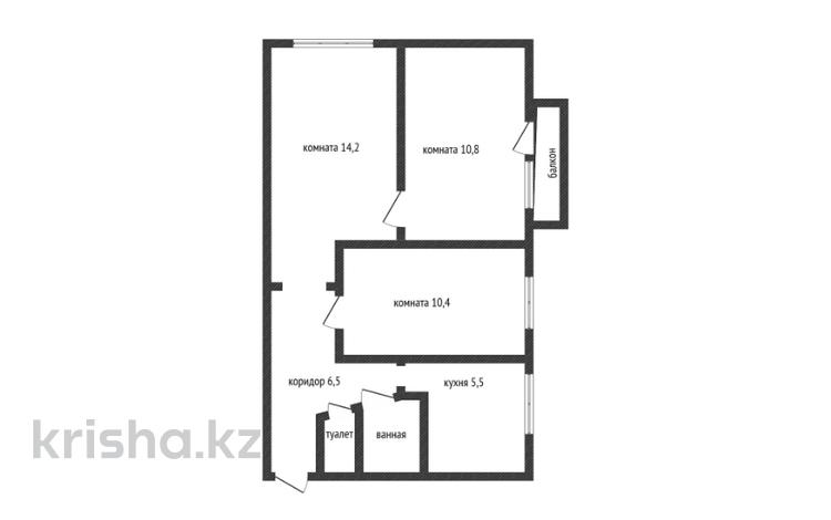 3-комнатная квартира · 51.3 м² · 5/5 этаж, проспект Абая 36 за 18 млн ₸ в Костанае — фото 2