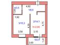 1-комнатная квартира · 44 м² · 8/9 этаж, Жумабаева 13 за 17.6 млн ₸ в Кокшетау — фото 2