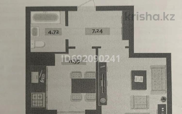 1-бөлмелі пәтер · 45 м² · 15/18 қабат, Е 882 участок 7, бағасы: 34 млн ₸ в Астане, Нура р-н — фото 2