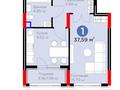 1-бөлмелі пәтер · 37.6 м² · 2/14 қабат, Е 915, бағасы: 25.5 млн ₸ в Астане, Есильский р-н