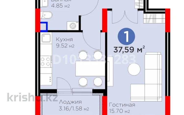 1-бөлмелі пәтер · 37.6 м² · 2/14 қабат, Е 915, бағасы: 25.5 млн ₸ в Астане, Есильский р-н — фото 2
