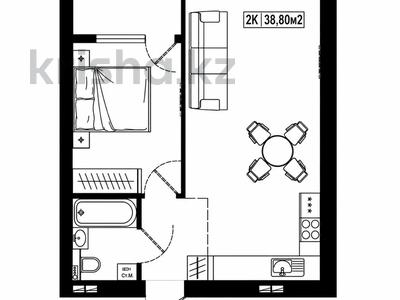 2-бөлмелі пәтер · 39 м² · 2/9 қабат, Е-128 1, бағасы: 12.9 млн ₸ в Астане, Нура р-н