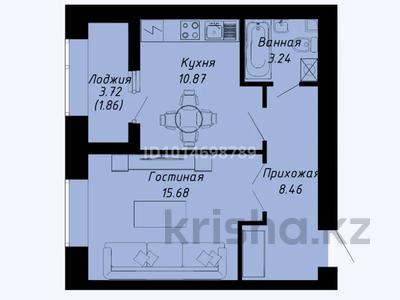 1-комнатная квартира · 40.11 м² · 7/9 этаж, Казыбек би 39 за 23 млн ₸ в Астане, Нура р-н