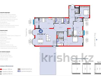 4-комнатная квартира · 223 м² · 15/16 этаж, Е 116 2 за 309 млн ₸ в Астане, Есильский р-н