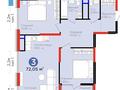 3-бөлмелі пәтер · 72.5 м² · 2/16 қабат, Нұрсәт ш/а, Байтерекова 12, бағасы: 48.5 млн ₸ в Шымкенте, Каратауский р-н