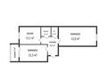 2-бөлмелі пәтер · 64.4 м² · 5/5 қабат, Промышленная 50 — Назарбаева, бағасы: 22.5 млн ₸ в Костанае