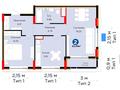 2-бөлмелі пәтер · 62.5 м² · 2/9 қабат, Сагадат Нурмагамбетов 17, бағасы: 46 млн ₸ в Астане, Сарайшык р-н