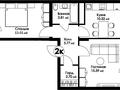 2-бөлмелі пәтер · 56.65 м² · 5/9 қабат, Нажимеденова — A426, бағасы: 26.8 млн ₸ в Астане, Сарайшык р-н