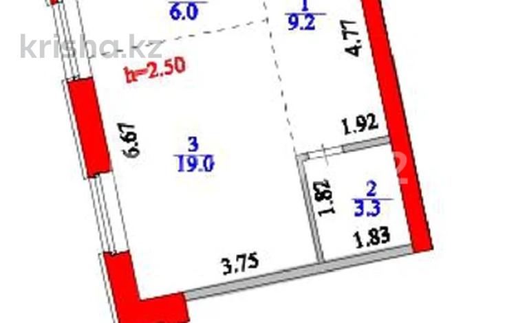 1-комнатная квартира · 37.5 м² · 9/9 этаж, Е 181 3 за 13.3 млн ₸ в Астане, Нура р-н — фото 2
