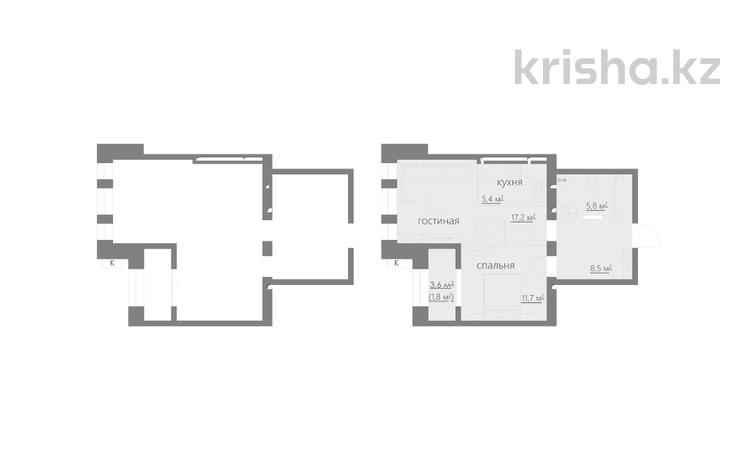 2-бөлмелі пәтер · 51.8 м², мкр Михайловка , Крылова 15, бағасы: ~ 28.5 млн ₸ в Караганде, Казыбек би р-н — фото 2