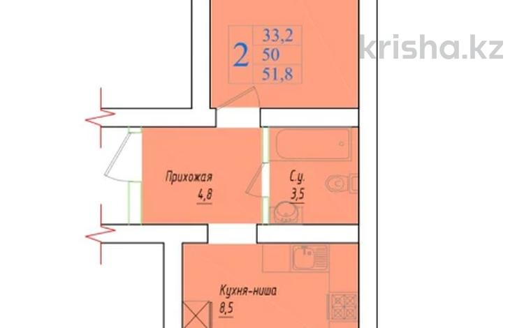 2-бөлмелі пәтер · 51.8 м² · 3/5 қабат, габлуллина, бағасы: 16.2 млн 〒 в Кокшетау — фото 2