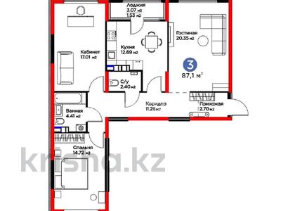 3-бөлмелі пәтер · 87 м² · 6/6 қабат, Ғажайып ш/а. 33к4, бағасы: 56 млн ₸ в Алматы, Алатауский р-н