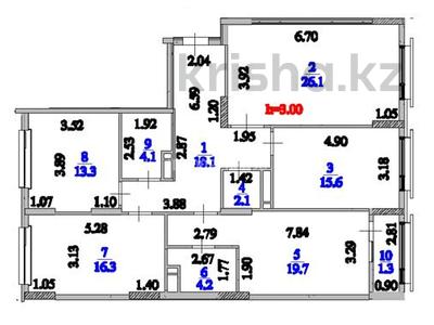 4-комнатная квартира · 120.05 м² · 6/9 этаж, Бухар жырау 57/6 — Толе би за 89 млн 〒 в Астане, Есильский р-н