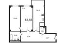 2-комнатная квартира, 63.83 м², 2/9 этаж, мкр Асар-2 бн за ~ 17.9 млн 〒 в Шымкенте, Каратауский р-н — фото 5