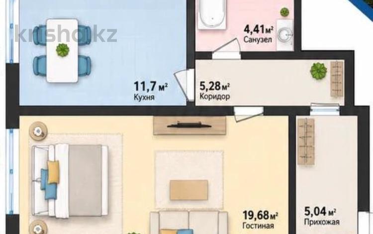 1-бөлмелі пәтер · 46.2 м² · 9/11 қабат, Победы 70/2, бағасы: ~ 22.6 млн ₸ в Костанае — фото 9