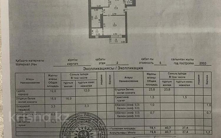 2-комнатная квартира, 80 м², 2/5 этаж, Кадыргали Жалайыри — Шарль де Голь за 47 млн 〒 в Астане, Алматы р-н — фото 2